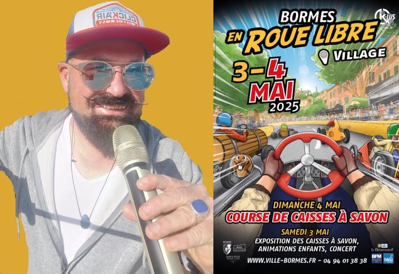 Sébastien GALAUP-animateur professionnel-course de caisses à savon-roue libre-Bormes Les Mimosas 2025