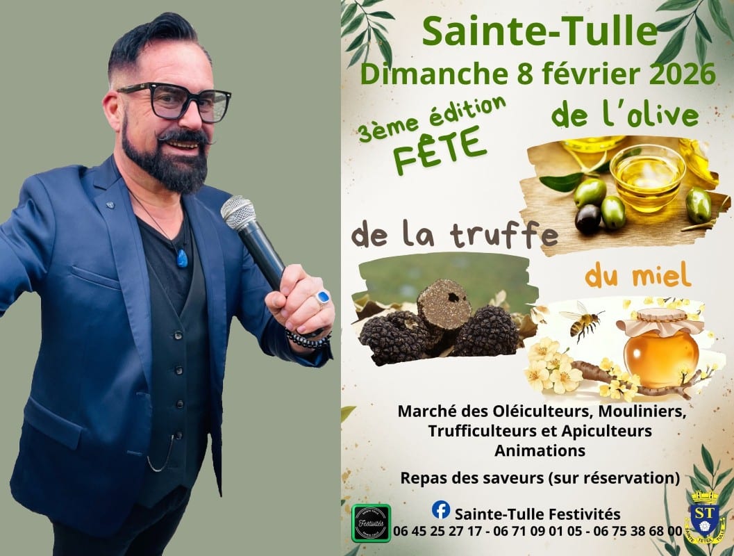 Sébastien GALAUP-animateur micro-professionnel-Fête de l(Olive, de la Truffe et du Miel-Sainte Tulle-Février 2026